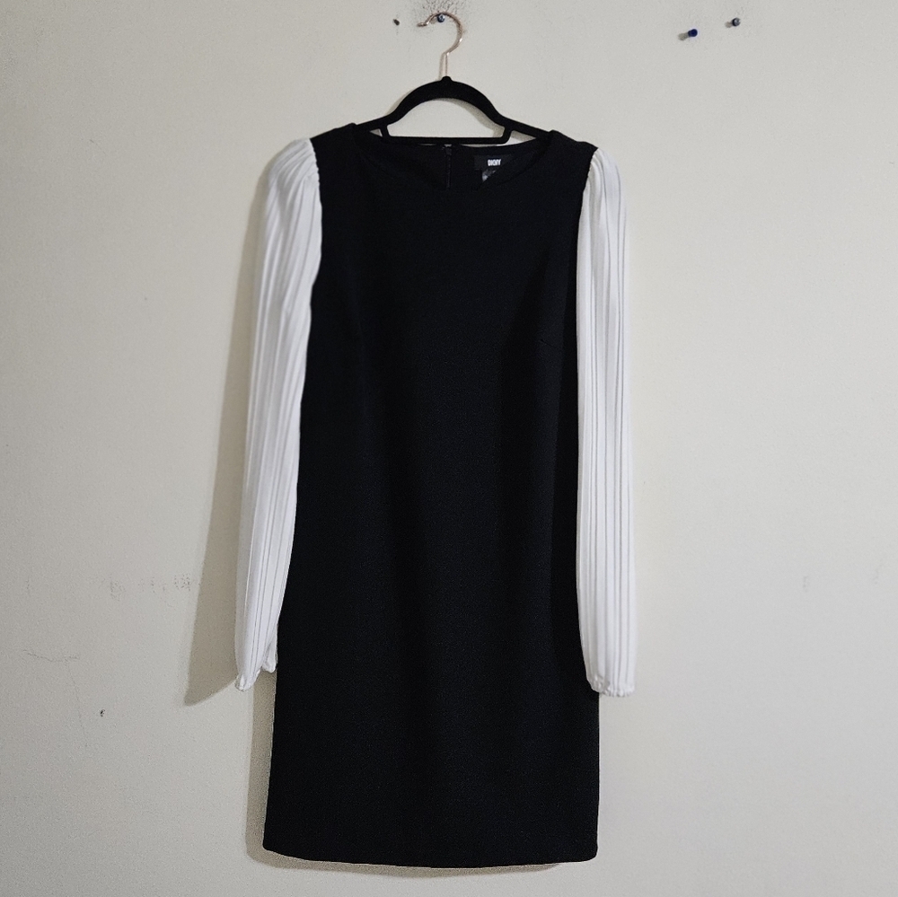 DKNY Pleated Sleeve Sheath Dress